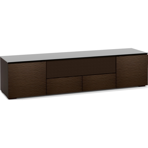 Berlin 245 85" TV Stand AV Cabinet in Textured Wenge with Black Glass